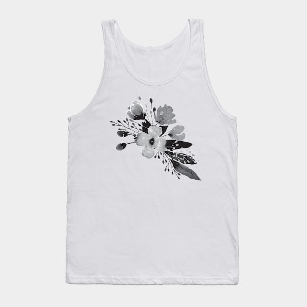 Romantic Floral 1 - BW1 - Full Size Image Tank Top by Paloma Navio